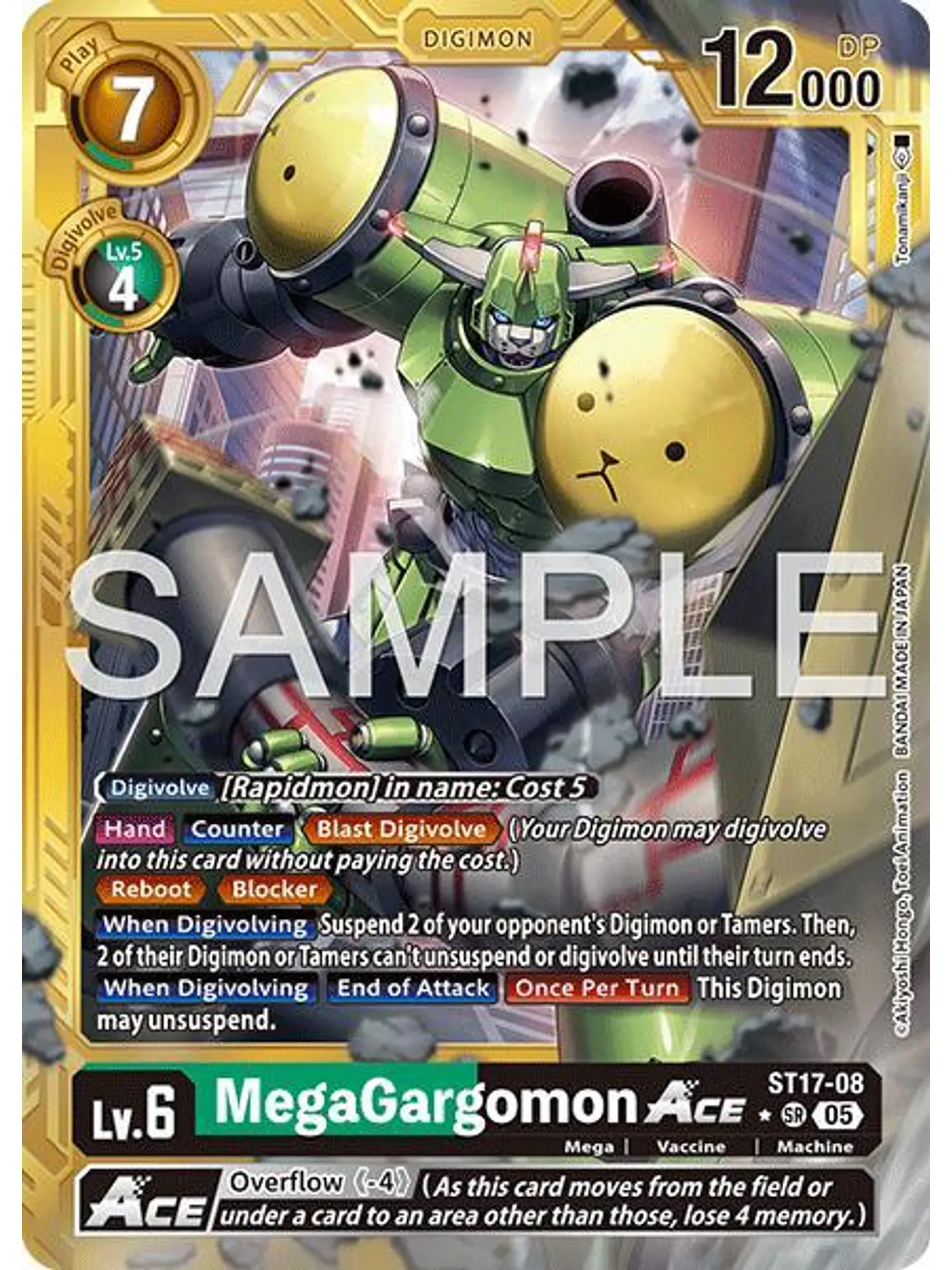 ST17-08 (Alternate Art) MegaGargomon ACE (Gold Border) 1