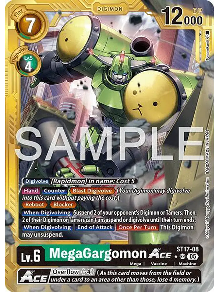 ST17-08 (Alternate Art) MegaGargomon ACE (Gold Border) 1