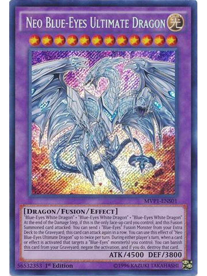 Neo Blue-Eyes Ultimate Dragon - MVP1-ENS01 - Secret Rare 1st Edition 1
