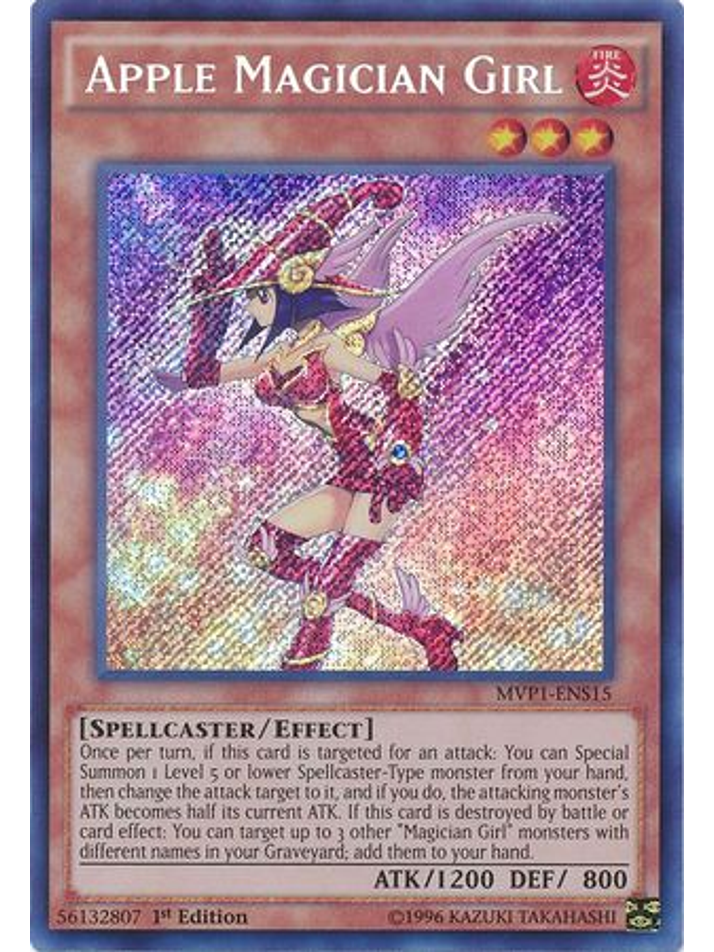 Apple Magician Girl - MVP1-ENS15 - Secret Rare 1st Edition 1