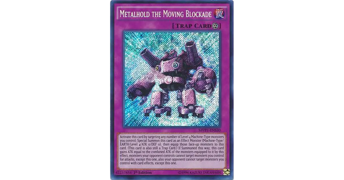 Yu-Gi-Oh! Metalhold The Moving Blockade – MVP1-ENS30 Secret Rare 1st Edition – Movie Pack Collectible Card