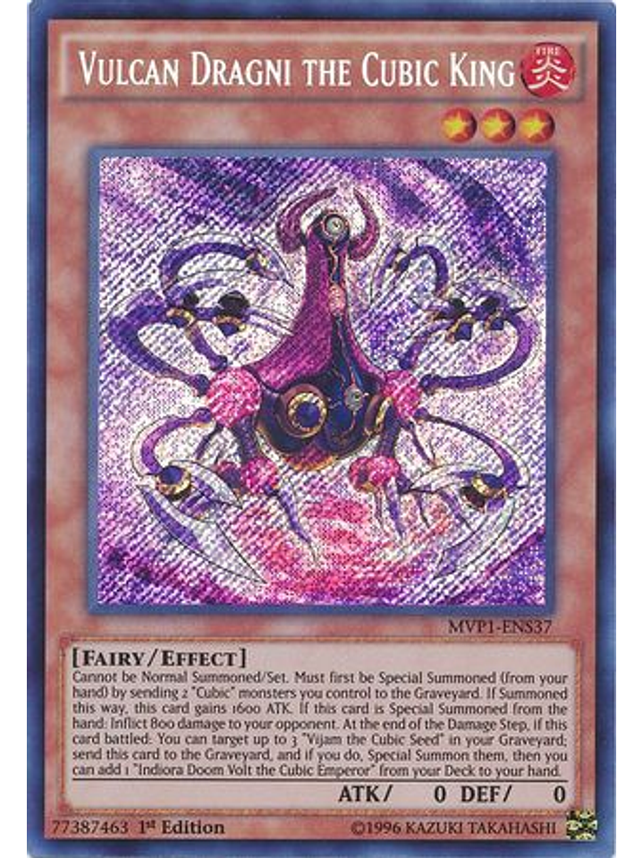 Vulcan Dragni the Cubic King - MVP1-ENS37 - Secret Rare 1st Edition 1