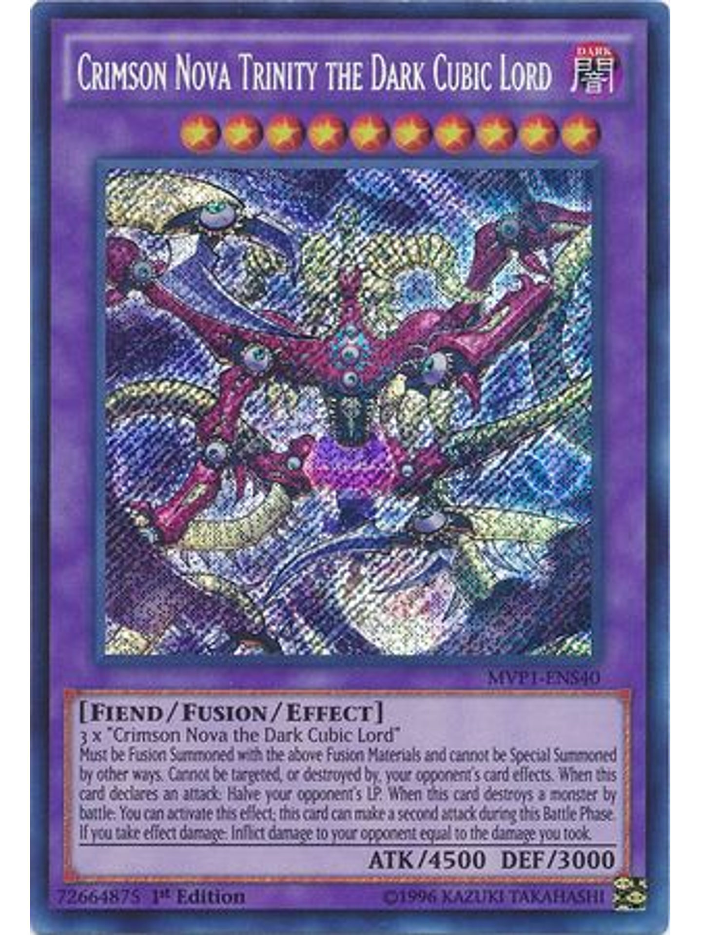 Crimson Nova Trinity the Dark Cubic Lord - MVP1-ENS40 - Secret Rare 1st Edition 1