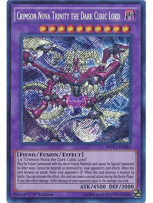 Crimson Nova Trinity the Dark Cubic Lord - MVP1-ENS40 - Secret Rare 1st Edition