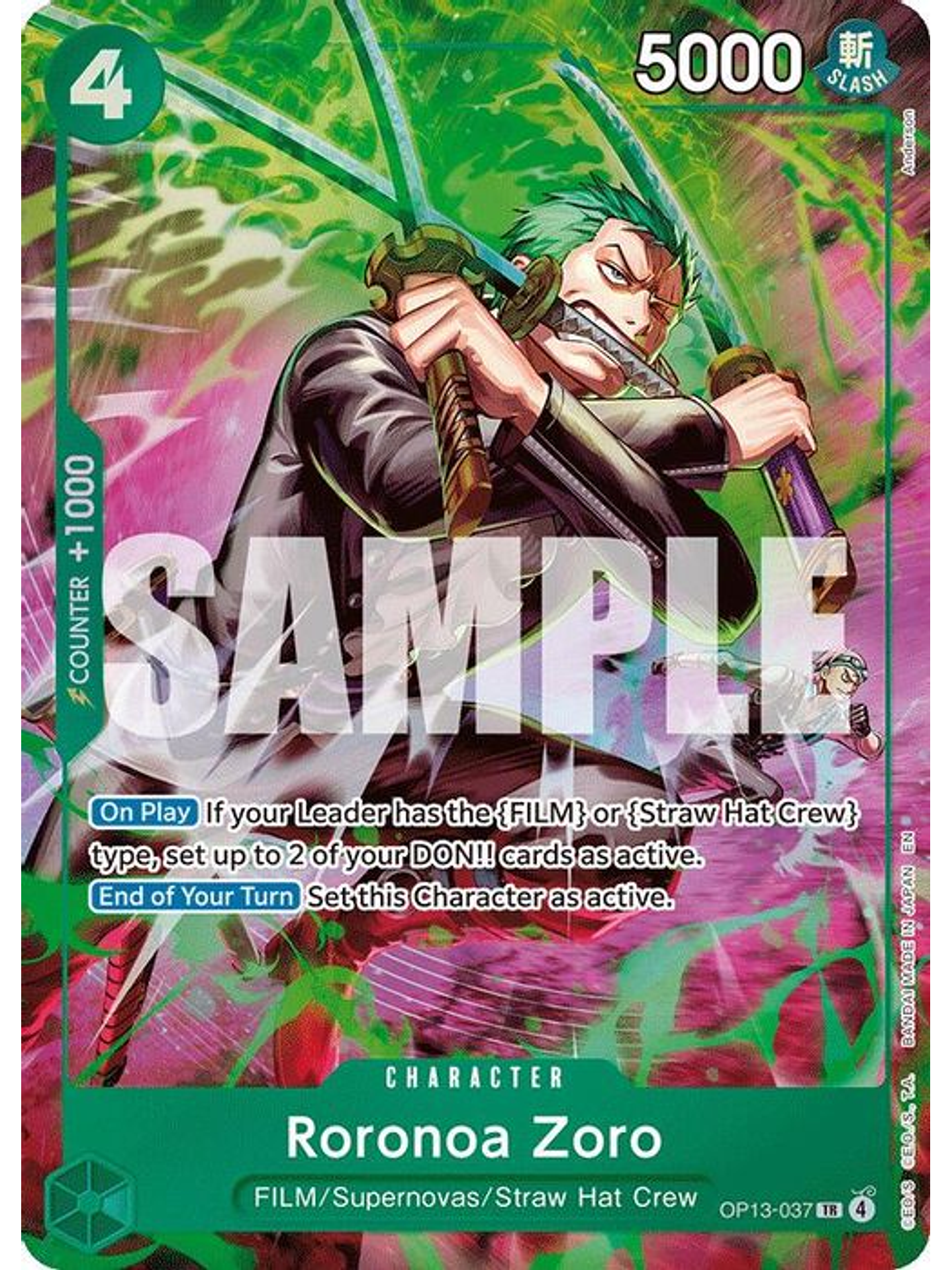 OP13-037 Treasure Rare Roronoa Zoro 1