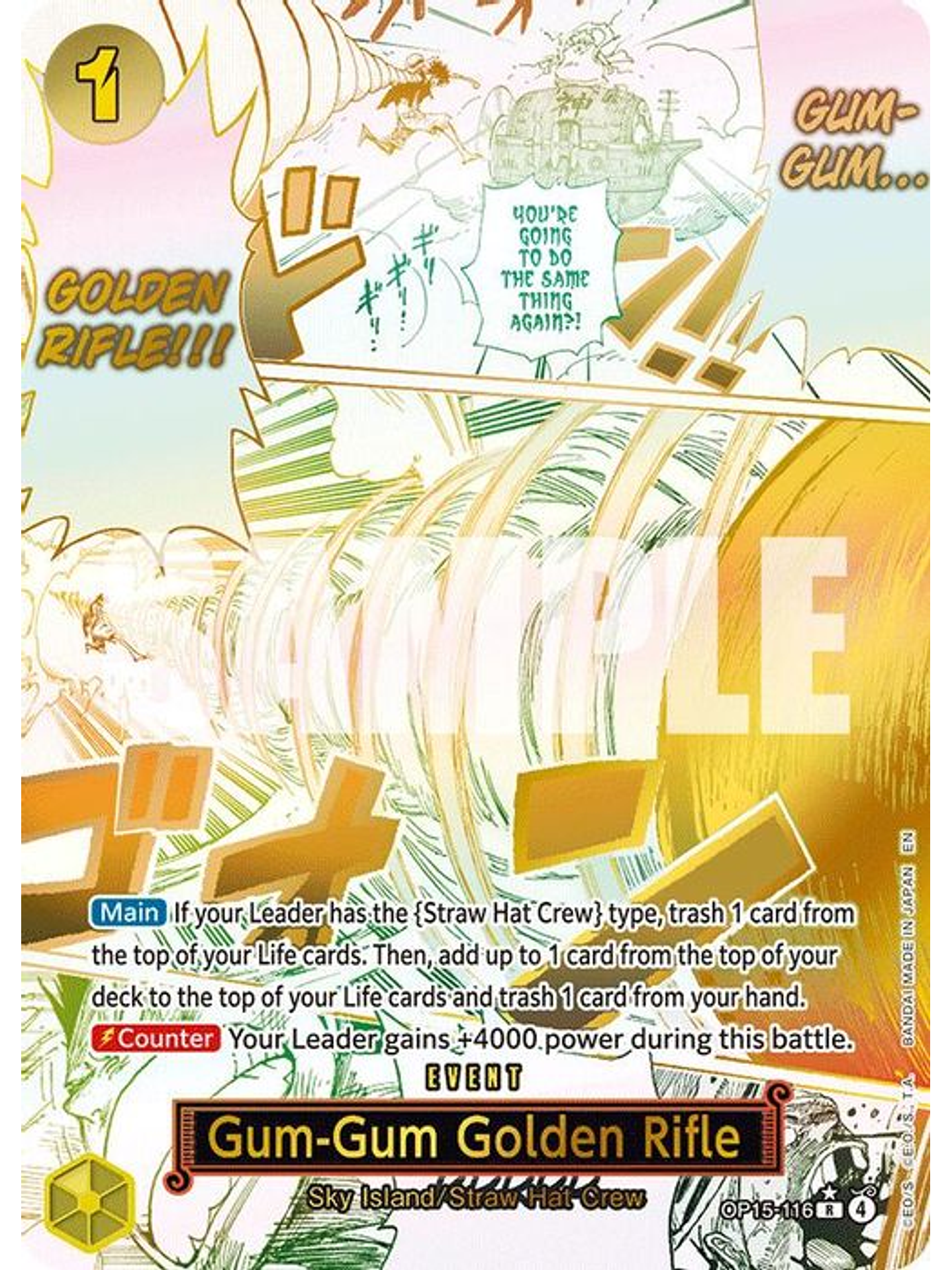 OP15-116 (Alternate Art) Gum-Gum Golden Rifle 1