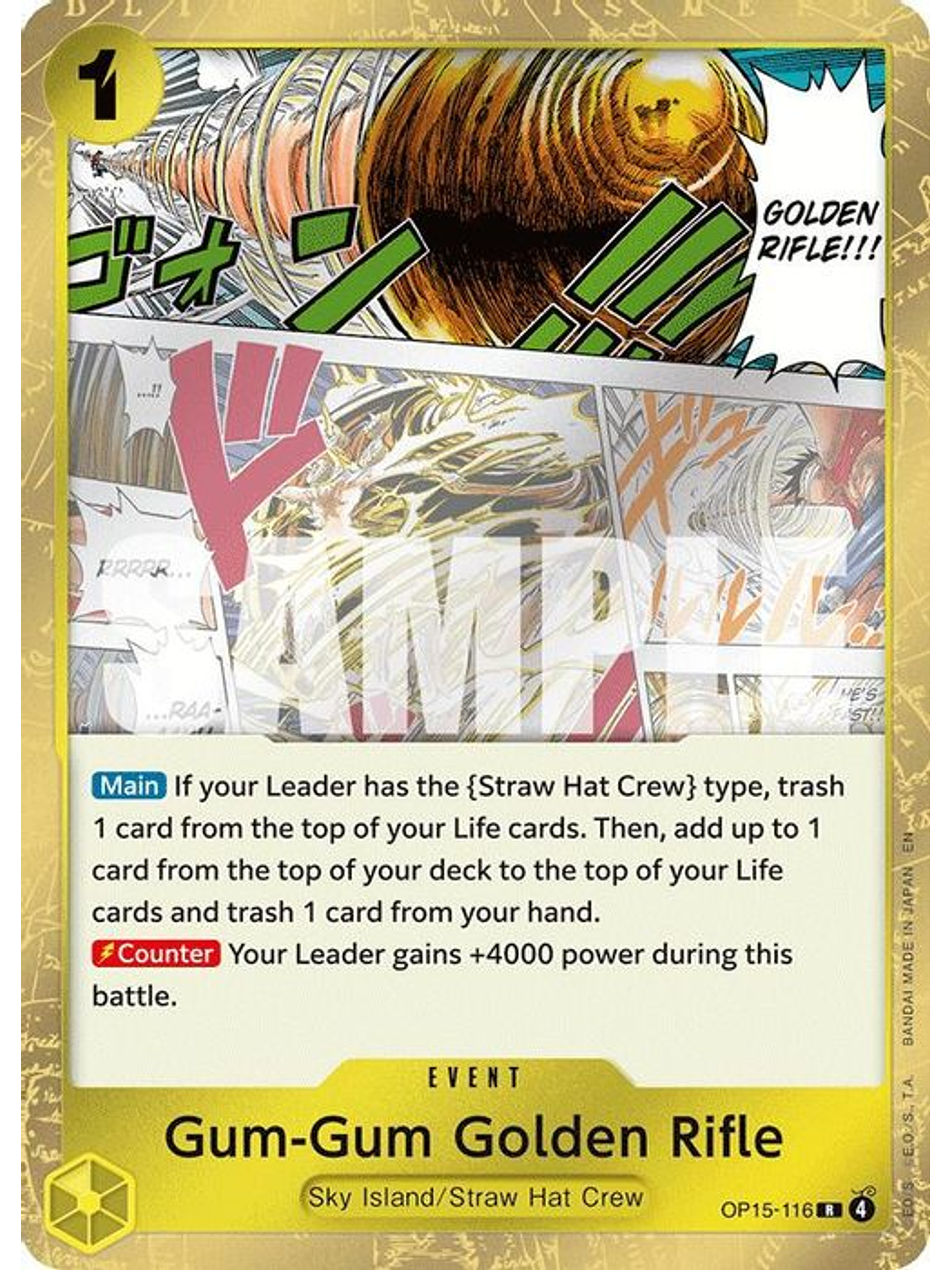 OP15-16 R Gum-Gum Golden Rifle 1