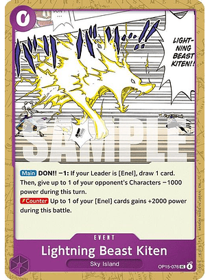 OP15-076 U Lightning Beast Kitten