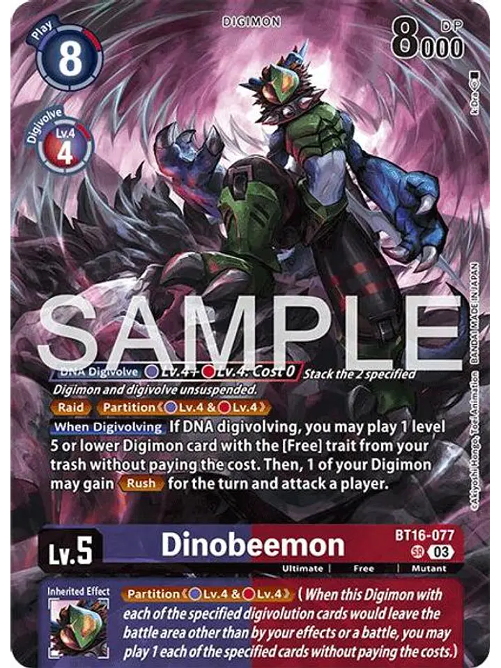 BT16-077 (Alternate Art) Dinobeemon 1
