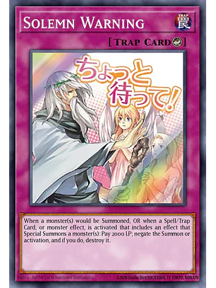 Solemn Warning - RA05-EN126 - Ultra Rare 1st Edition