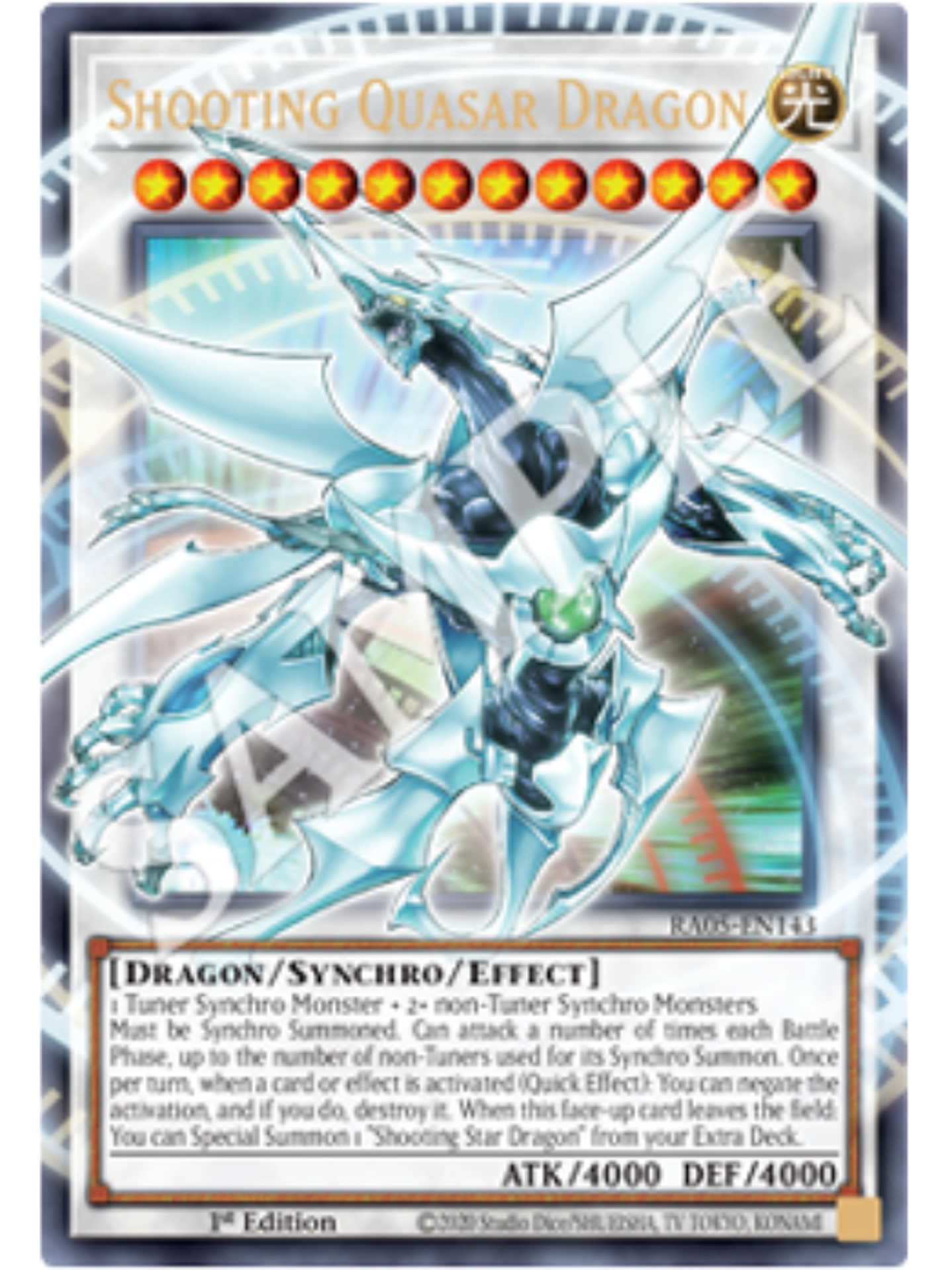 Shooting Quasar Dragon (extended art) - RA05-EN143 - Ultra Rare 1st Edition 1