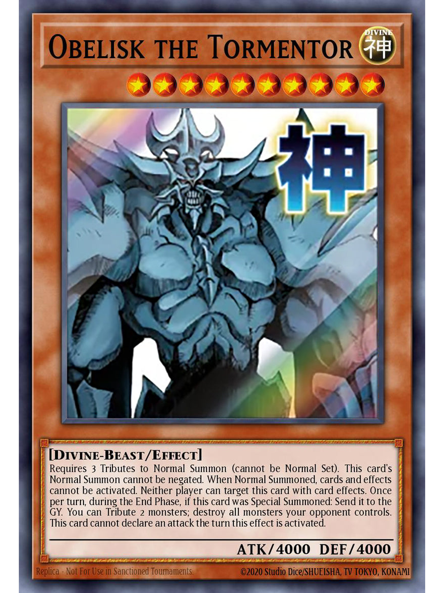 Obelisk the Tormentor - RA05-EN129 - Starlight Rare 1st Edition 1