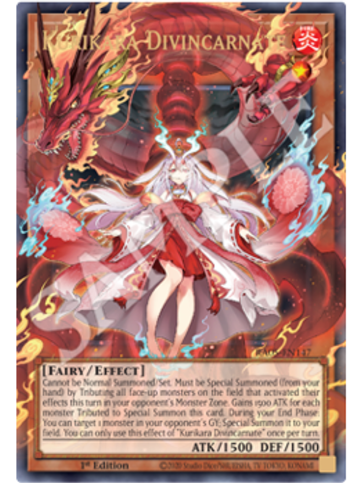 Kurikara Divincarnate (extended art) - RA05-EN147 - Starlight Rare 1st Edition 1