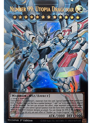 Number 99: Utopia Dragonar (extended art) - RA05-EN144 - Starlight Rare 1st Edition