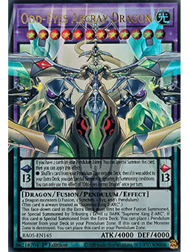 Odd-Eyes Arcray Dragon (extended art) - RA05-EN145 - Starlight Rare 1st Edition 1