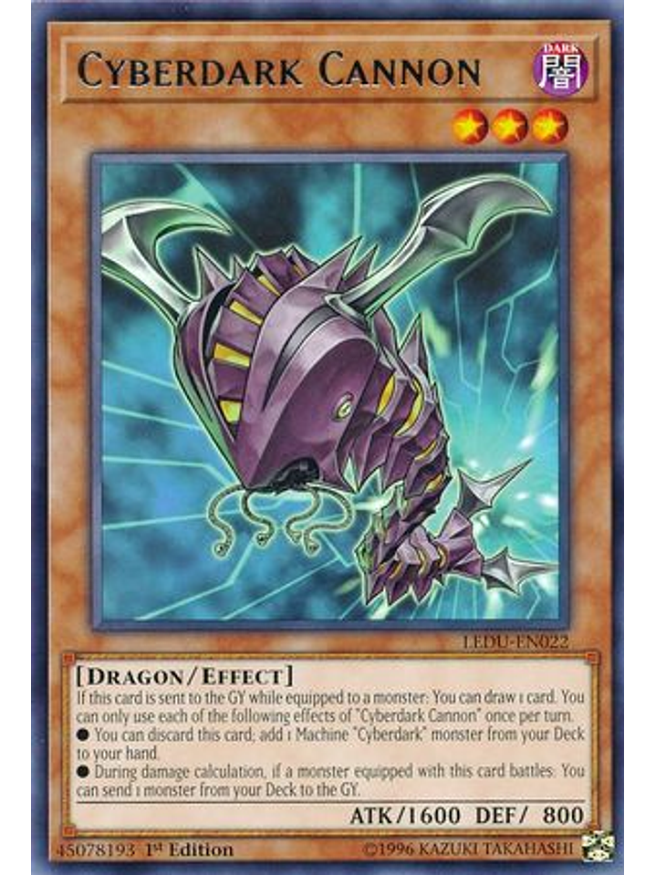 Cyberdark Cannon - ledu-en022 - Rare 1st Edition 1