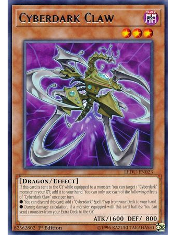 Cyberdark Claw - ledu-en023 - Rare 1st Edition 1