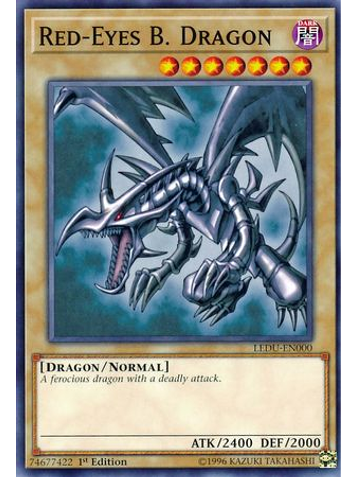 Red-eyes B. Dragon - ledu-en000 - Common 1st Edition 1