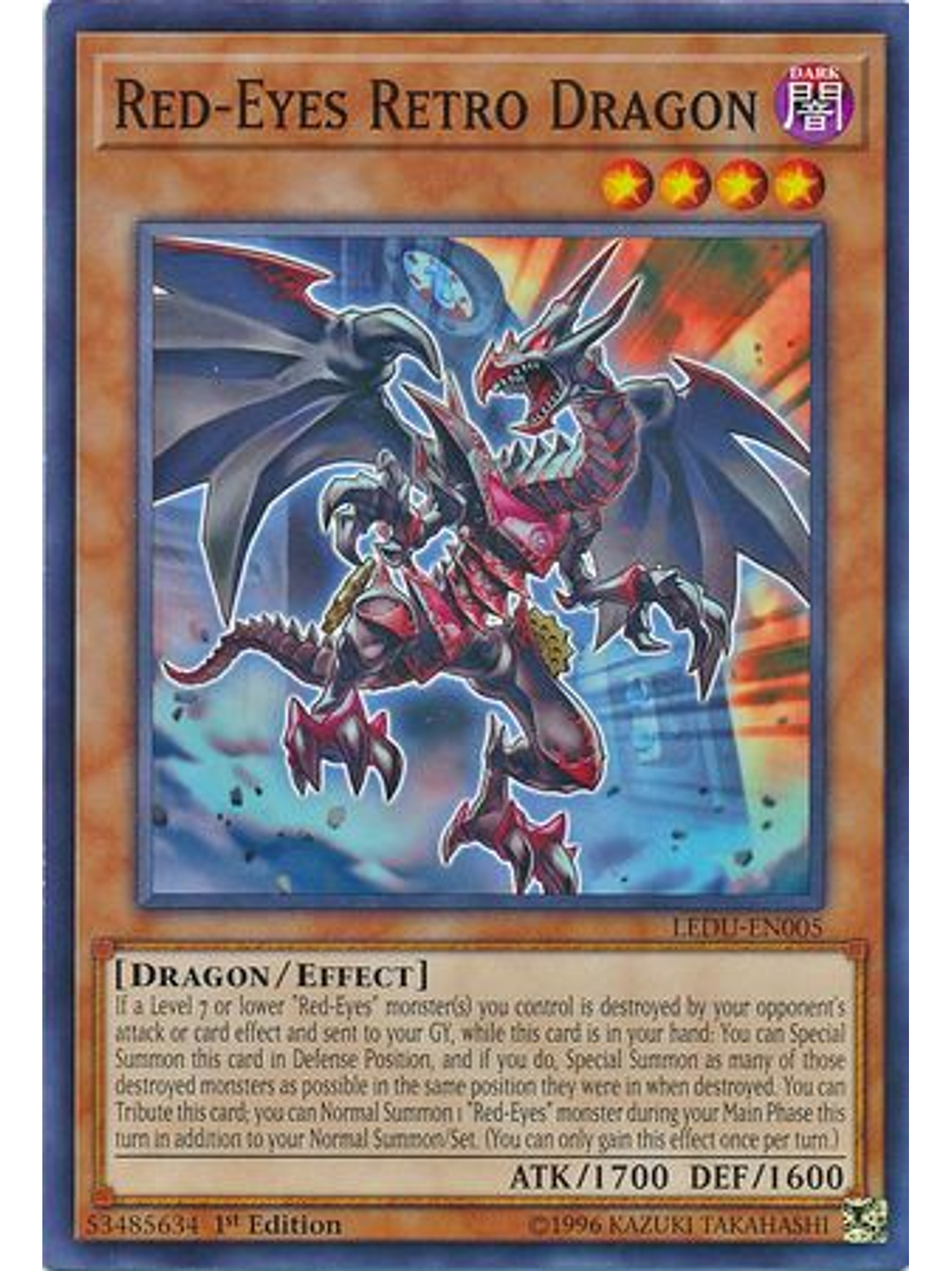 Red-eyes Retro Dragon - ledu-en005 - Common 1st Edition 1