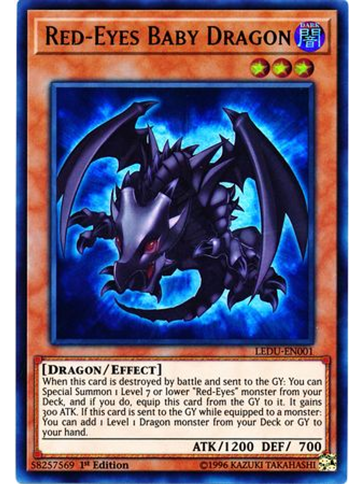 Red-Eyes Baby Dragon - LEDU-EN001 - Ultra Rare 1st Edition 1