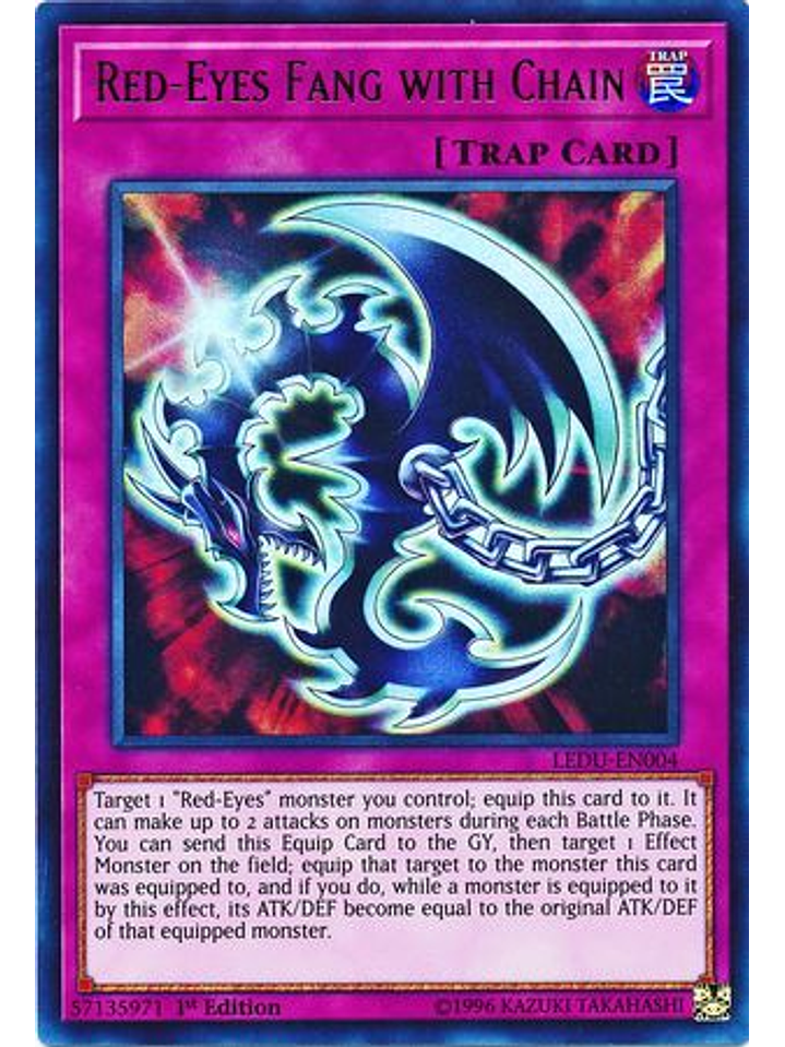 Red-Eyes Fang with Chain - LEDU-EN004 - Ultra Rare 1st Edition 1