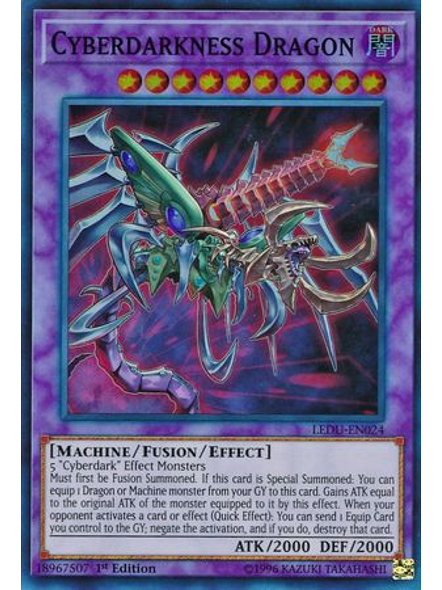 Cyberdarkness Dragon - LEDU-EN024 - Super Rare 1st Edition 1