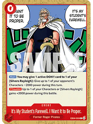 EB04-009 C It's My Student's Farewell. I Want It to Be Proper.