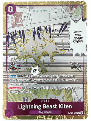 OP15-076 (Alternate Art) Lightning Beast Kiten