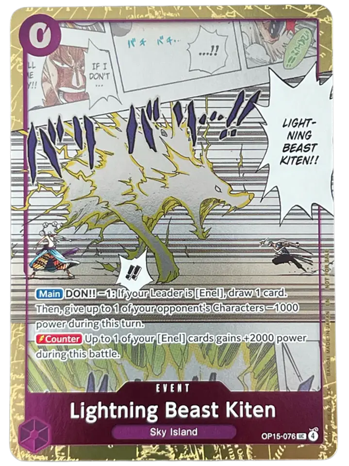 OP15-076 (Alternate Art) Lightning Beast Kiten 1
