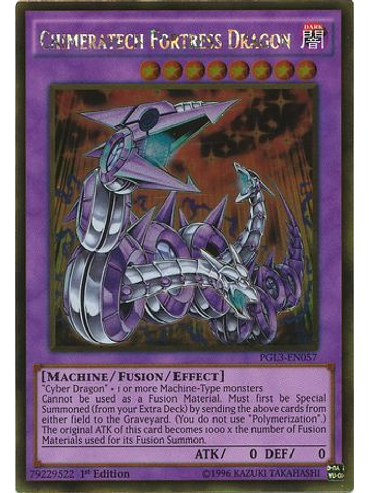 Chimeratech Fortress Dragon - PGL3-EN057 - Gold Rare 1st Edition 1
