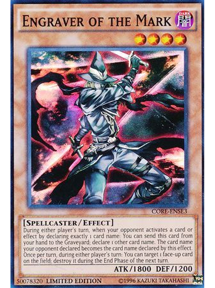 Engraver of the Mark - CORE-ENSE3 - Super Rare Limited 1