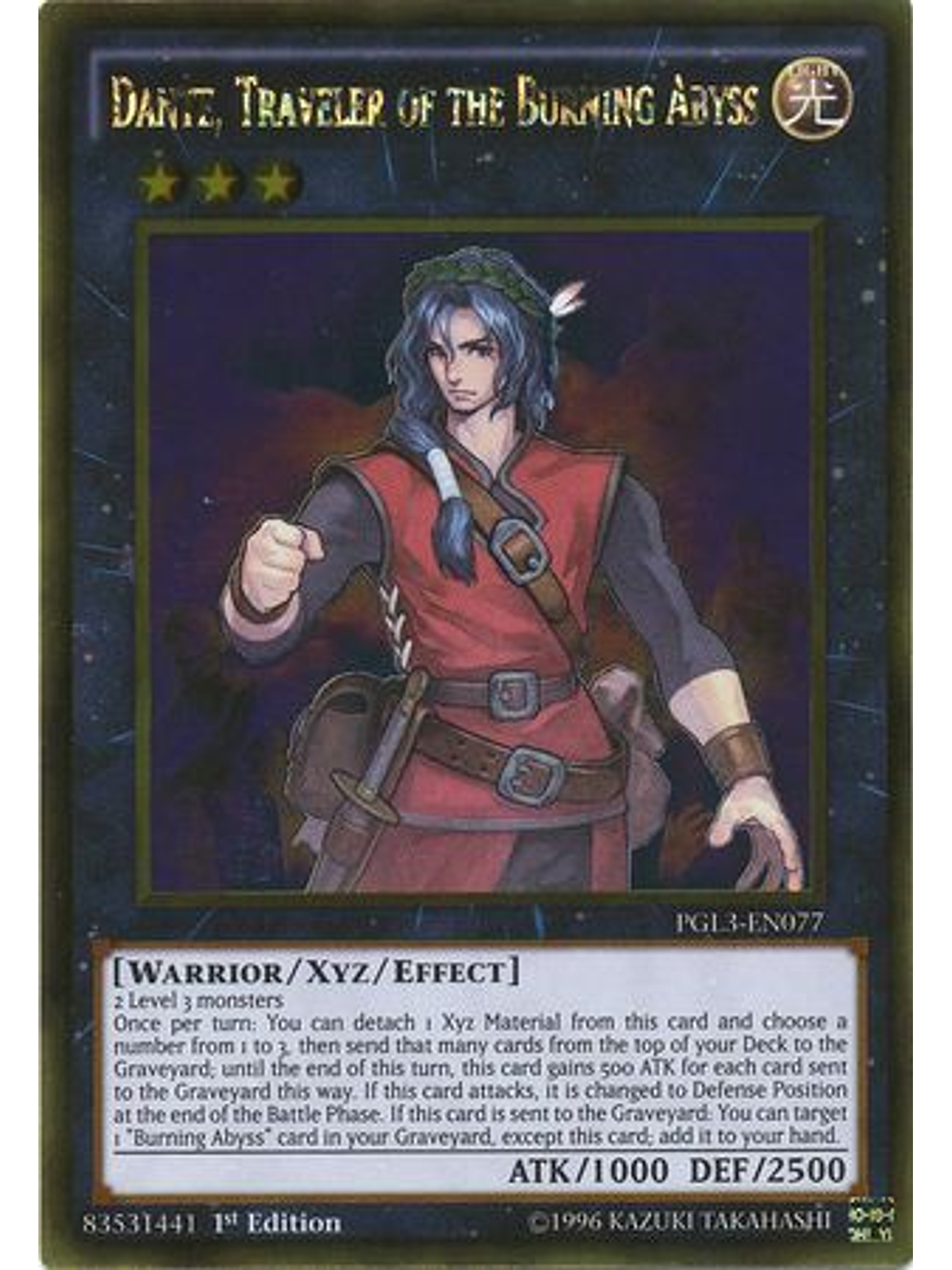 Dante, Traveler of the Burning Abyss - PGL3-EN077 - Gold Rare 1st Edition 1