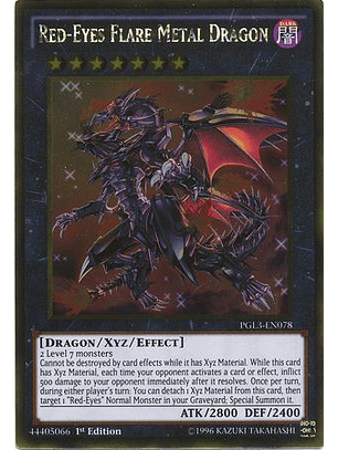 Red-Eyes Flare Metal Dragon - PGL3-EN078 - Gold Rare 1st Edition
