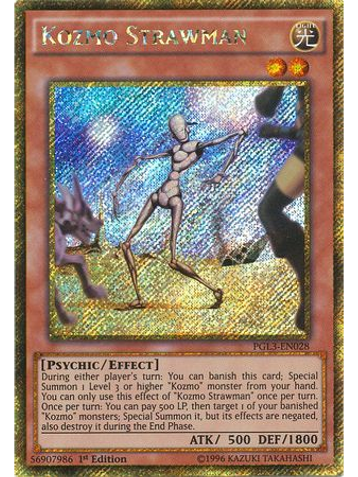Kozmo Strawman - PGL3-EN028 - Gold Secret Rare 1st Edition 1