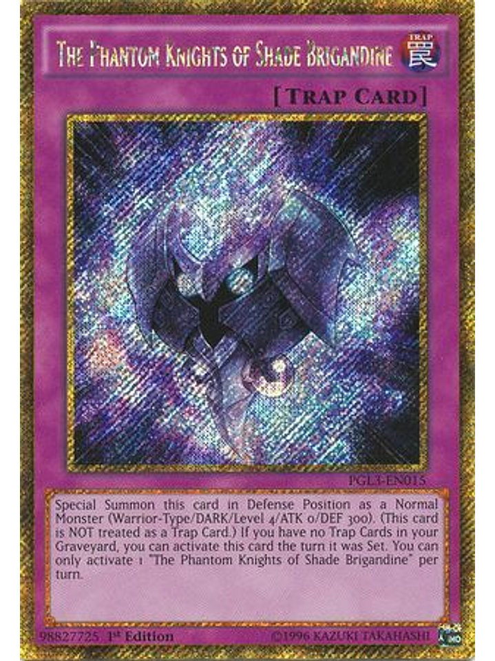The Phantom Knights of Shade Brigandine - PGL3-EN015 - Gold Secret Rare 1st Edition 1