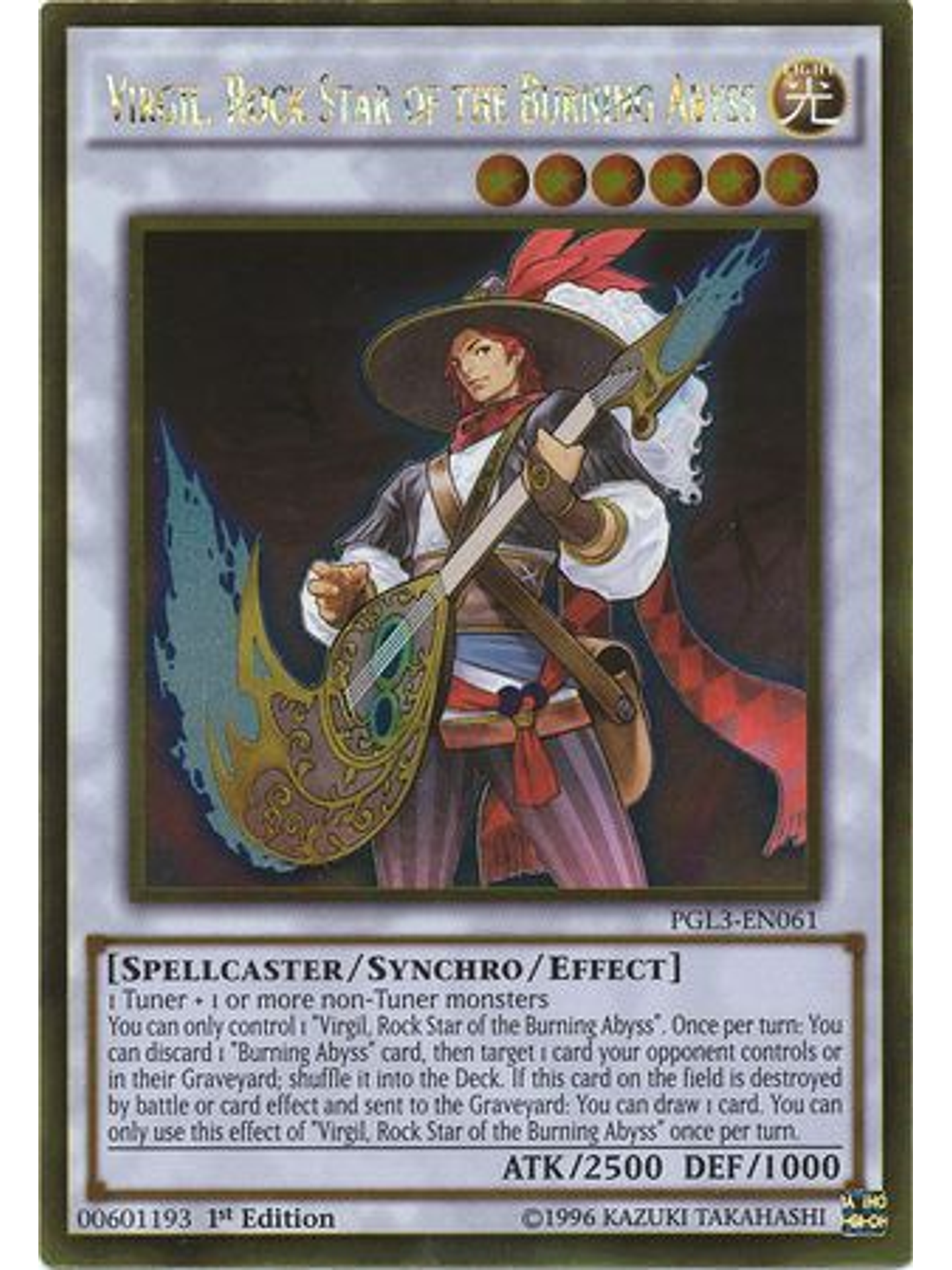 Virgil, Rock Star of the Burning Abyss - PGL3-EN061 - Gold Rare 1st Edition 1