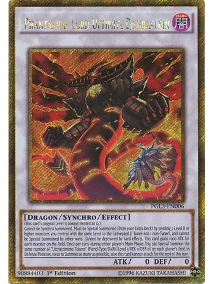 Phantasmal Lord Ultimitl Bishbaalkin - PGL3-EN006 - Gold Secret Rare 1st Edition 1