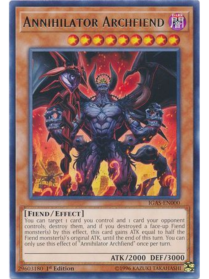 Annihilator Archfiend - IGAS-EN000 - Rare 1st Edition 1