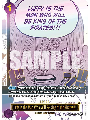 OP12-079 (Alternate Art) Luffy Is the Man Who Will Be King of the Pirates!!! (Japanese Version 3rd Anniversary Set)
