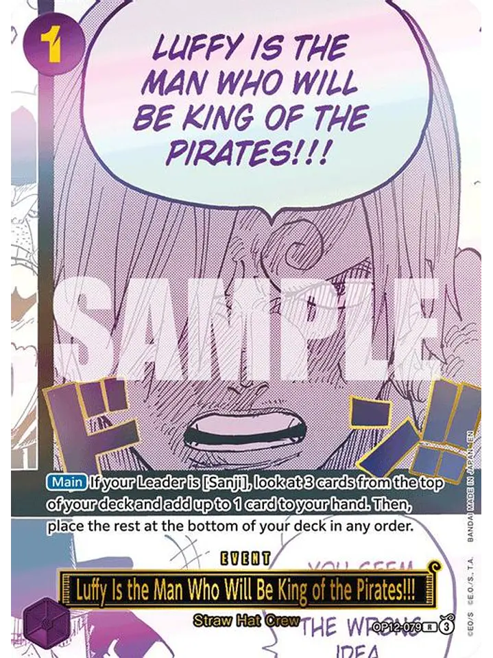 OP12-079 (Alternate Art) Luffy Is the Man Who Will Be King of the Pirates!!! (Japanese Version 3rd Anniversary Set) 1