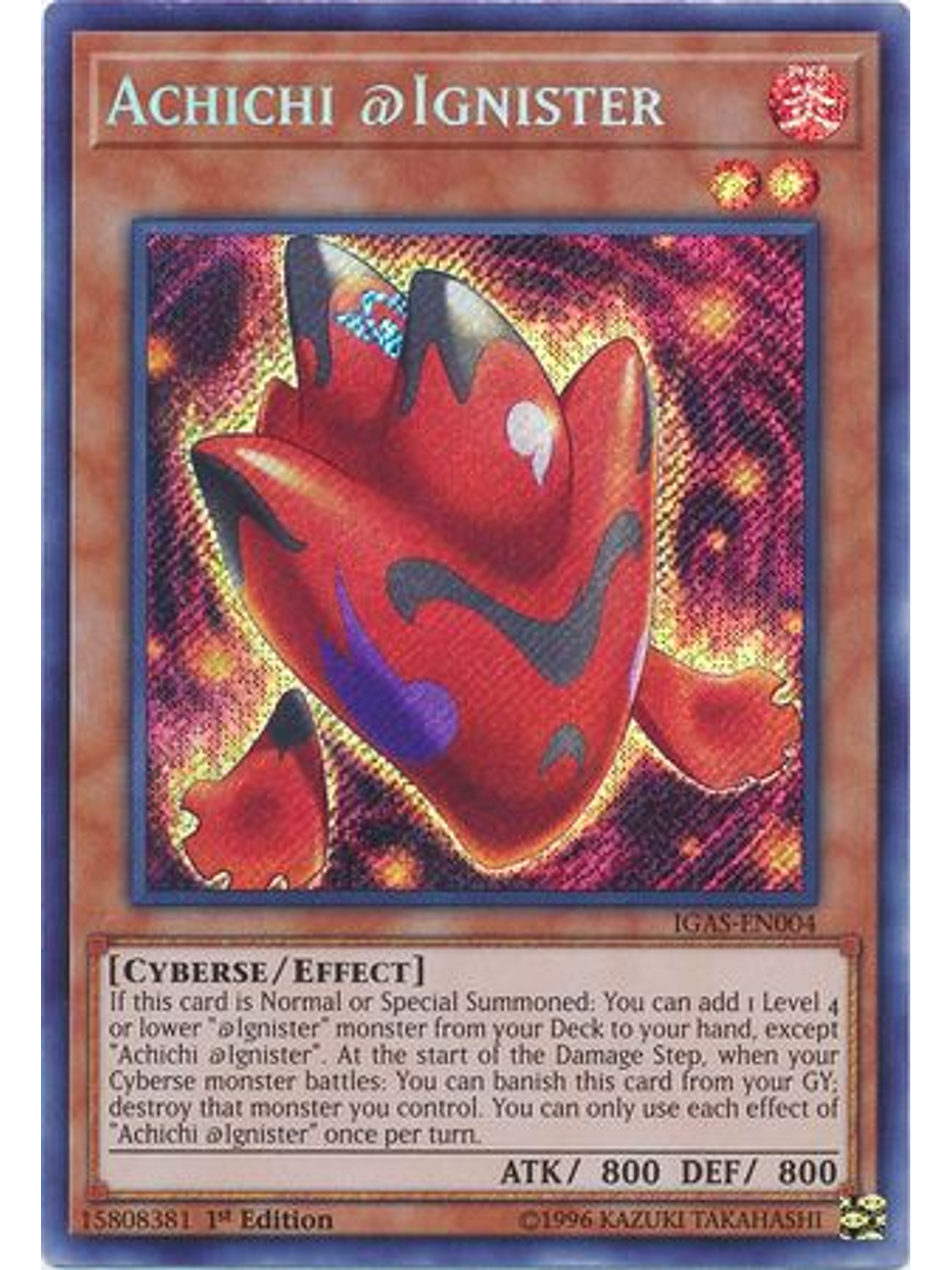 Achichi @Ignister - IGAS-EN004 - Secret Rare 1st Edition 1