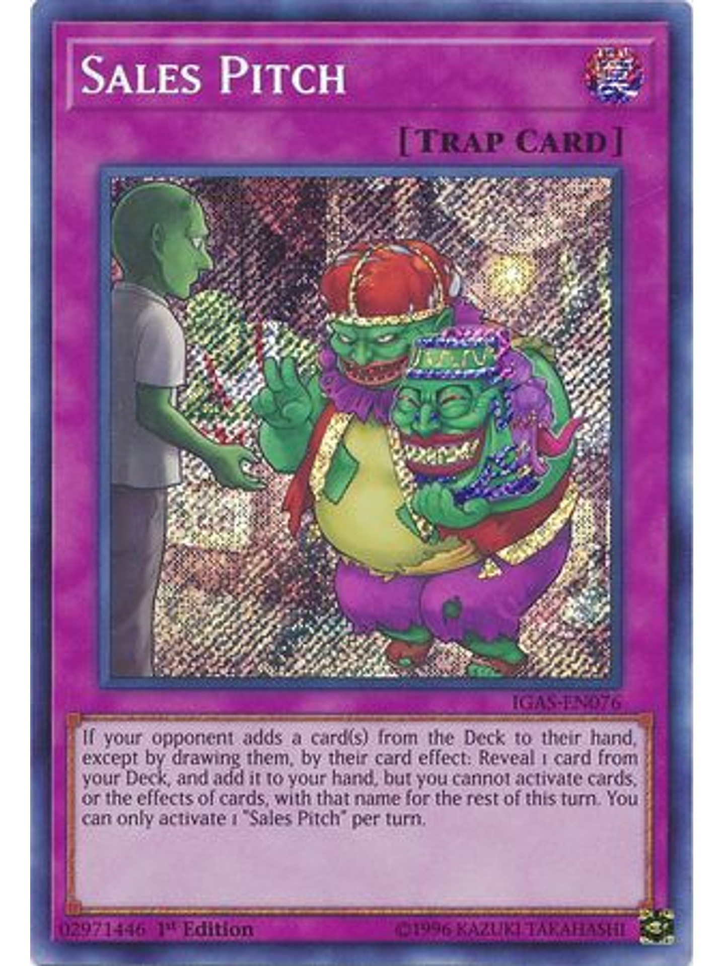 Sales Pitch - IGAS-EN076 - Secret Rare 1st Edition 1