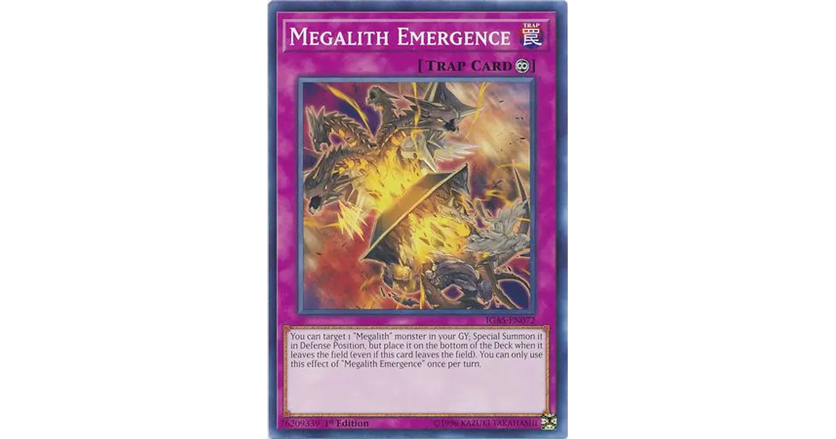 Yu-Gi-Oh! Megalith Emergence Card - IGAS-EN072 Common 1st Edition From Ignition Assault Booster Set