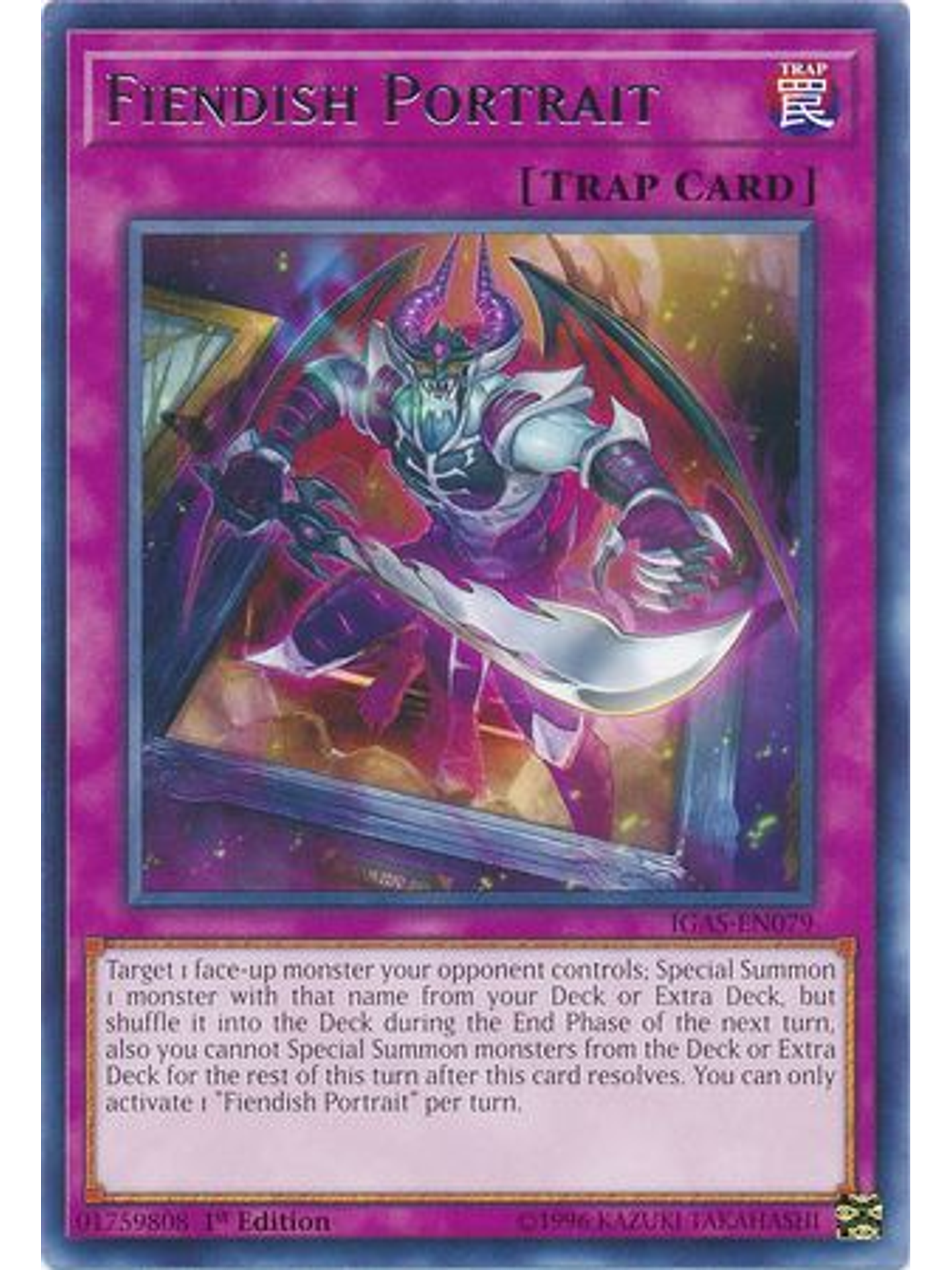 Fiendish Portrait - IGAS-EN079 - Rare 1st Edition 1