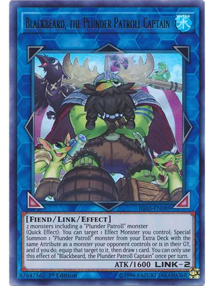 Blackbeard, the Plunder Patroll Captain - IGAS-EN089 - Ultra Rare 1st Edition 1