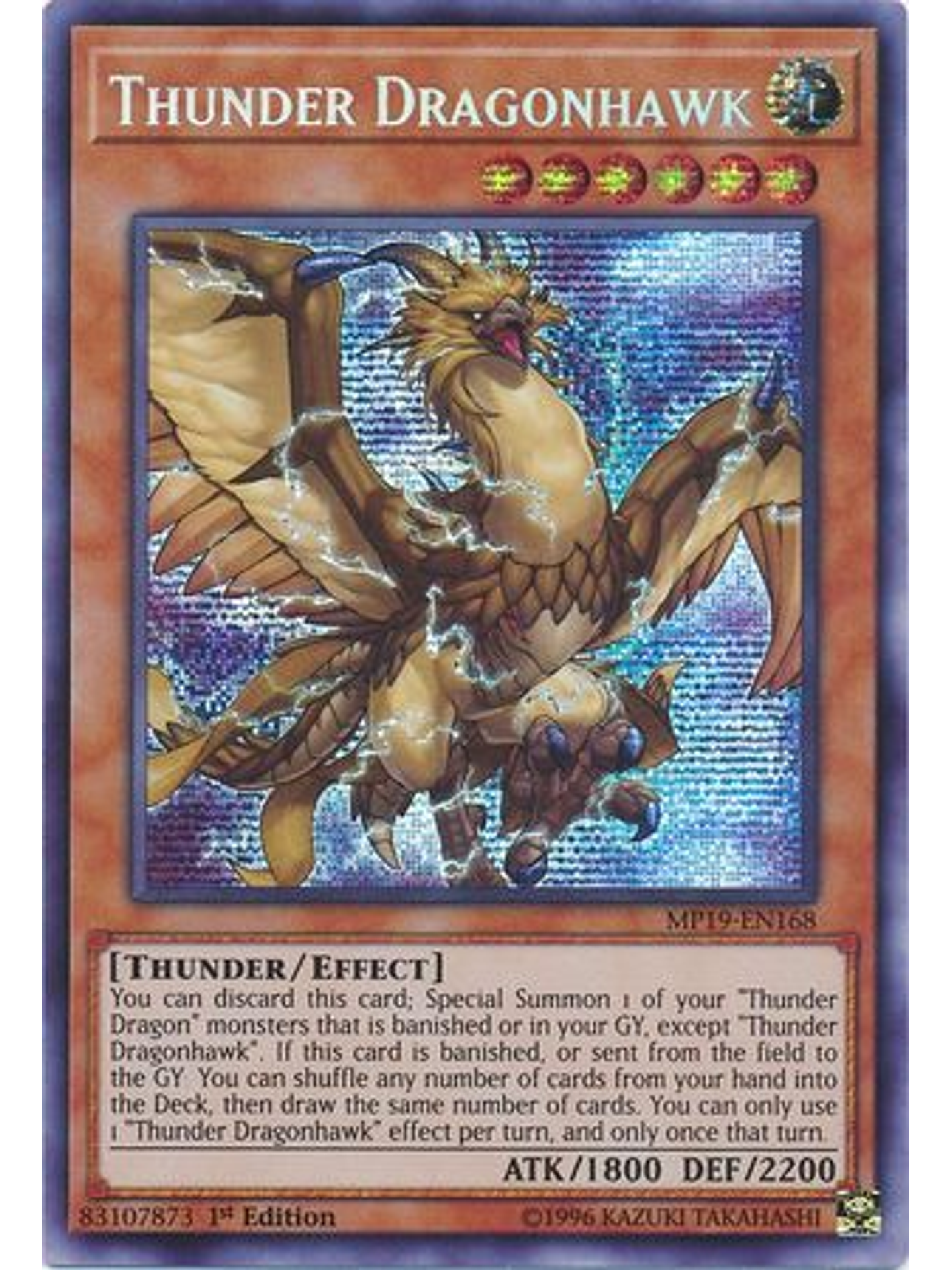 Thunder Dragonhawk - MP19-EN168 - Prismatic Secret Rare 1st Edition 1