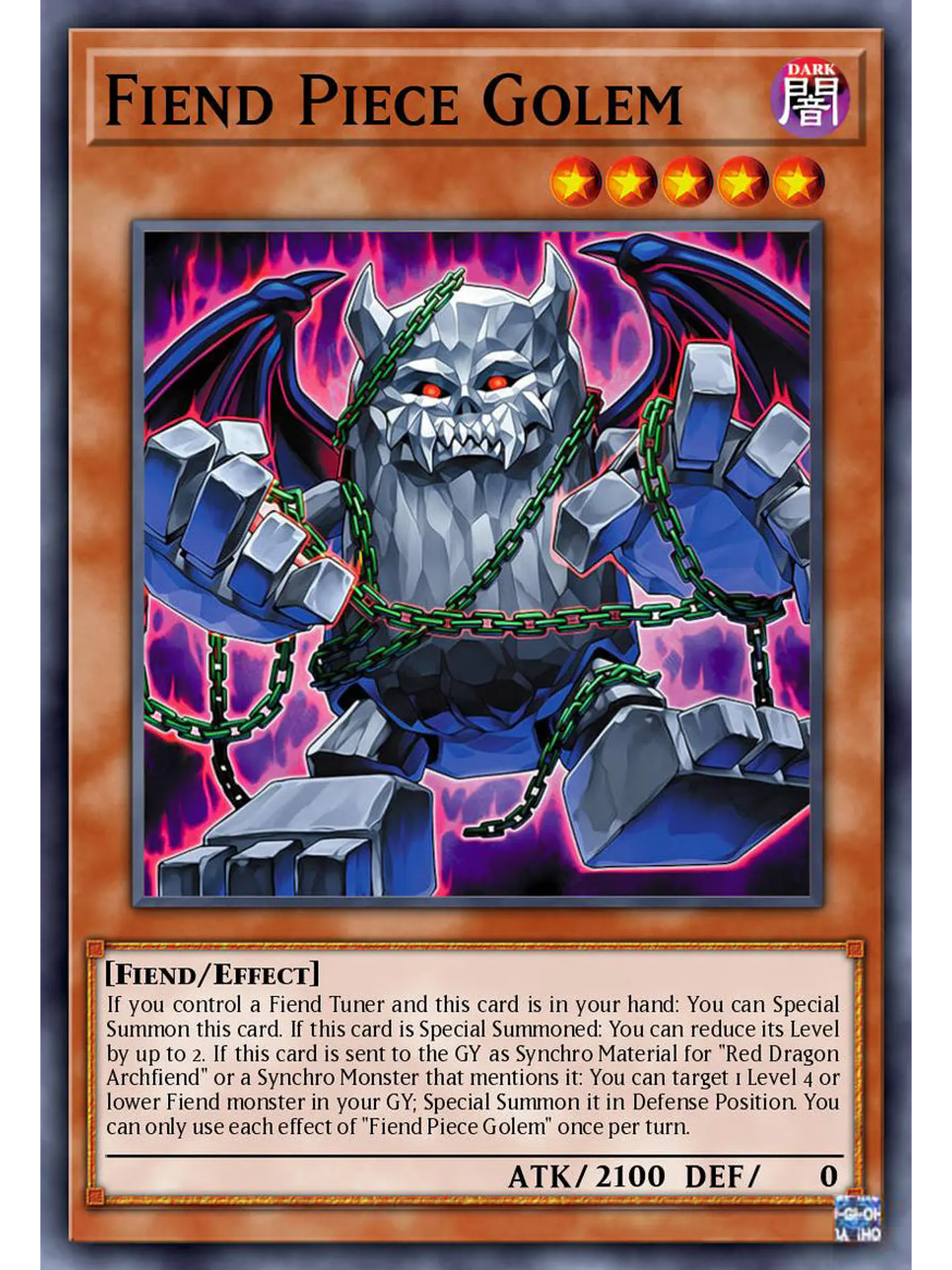 Fiend Piece Golem - BLZD-EN003 - Common 1st Edition 1