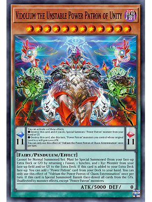 Vidolium the Unstable Power Patron of Unity - BLZD-EN010 - Super Rare 1st Edition