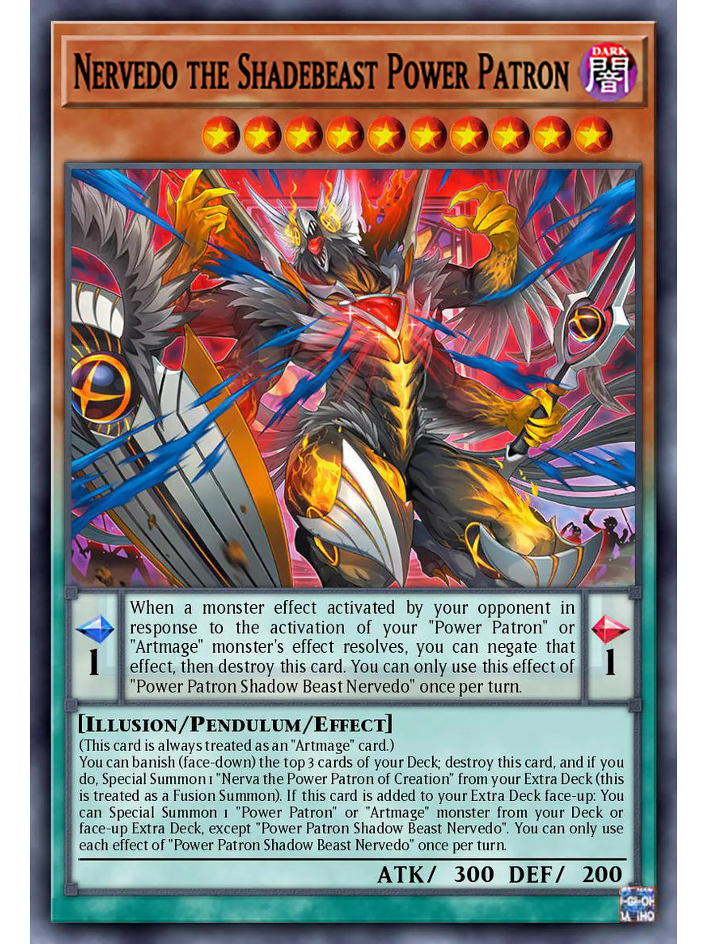 Nervedo the Shadebeast Power Patron - BLZD-EN011 - Ultra Rare 1st Edition 1