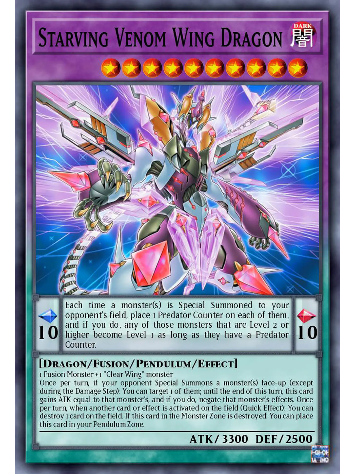 Starving Venom Wing Dragon - BLZD-EN031 - Super Rare 1st Edition 1